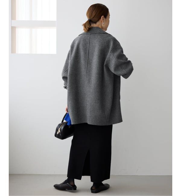 SLOBE IENA「souple wool ダブルフェイスミドルコート」|ピーコート|