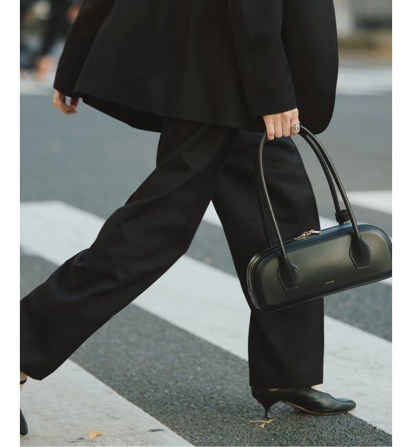 VERMEIL par iena「ドライツイルカーブパンツ」|スラックス|ブラック