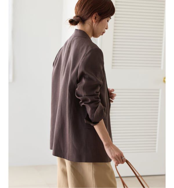 IENA「ウォッシャブル リネンミックス テーラードジャケット」|テーラードジャケット|