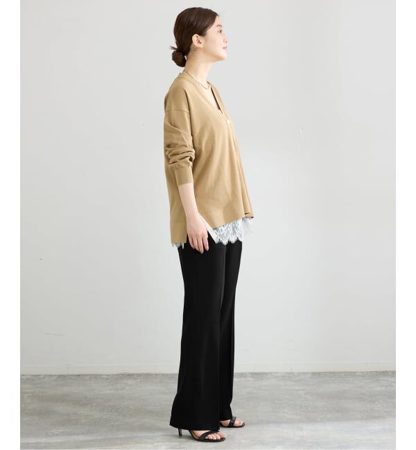 IENA「《セットアップ対応》カットジョーゼットスティックパンツ」|スラックス|