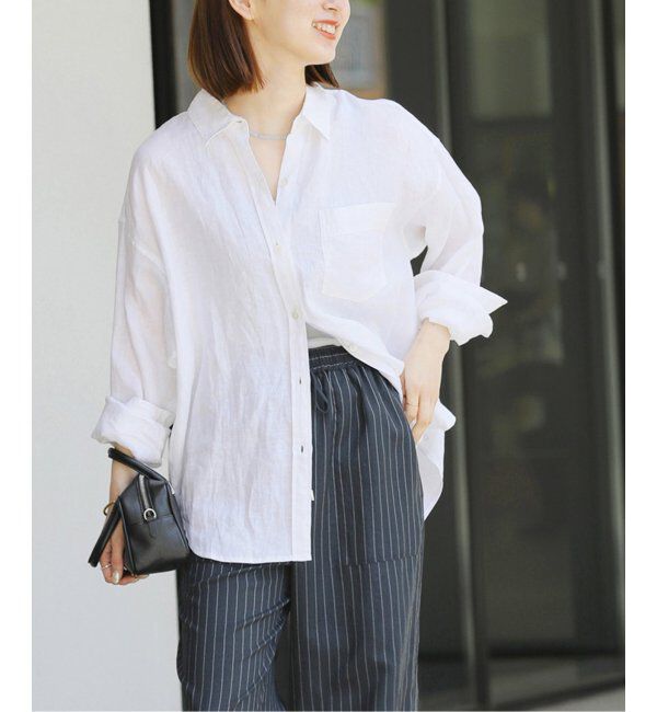 JOURNAL STANDARD relume「《追加2》手洗い可 / カラーリネンオーバーサイズシャツ」|シャツ・ブラウス|