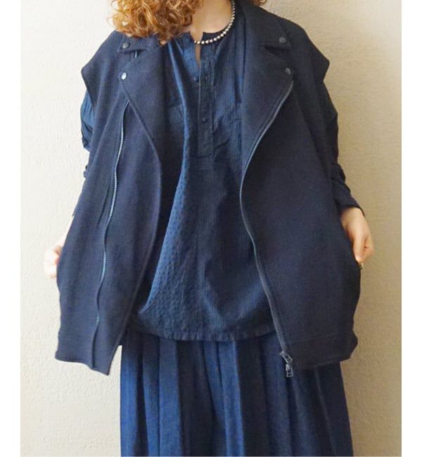 journal standard luxe「MIXツィードライダースベスト」|ダウンベスト・ベスト|