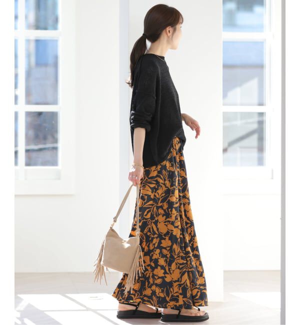 JOURNAL STANDARD relume「［26SS新作］バイカラーリーフプリントスカート」|スカート|