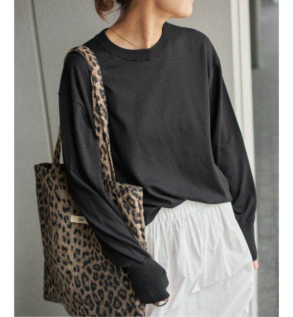 Spick and Span「《手洗い可 / 追加》18G クルーネックプルオーバー」|ニット・セーター|