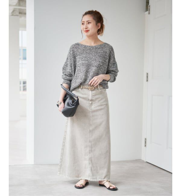 Spick and Span「《WEB限定カラー有り / 追加》ペーパーヤーン2WAYルーズプルオーバー」|ニット・セーター|