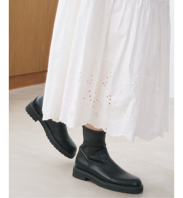  「《追加6》3.5cmトラックソールフィットショートブーツ」|ショートブーツ|