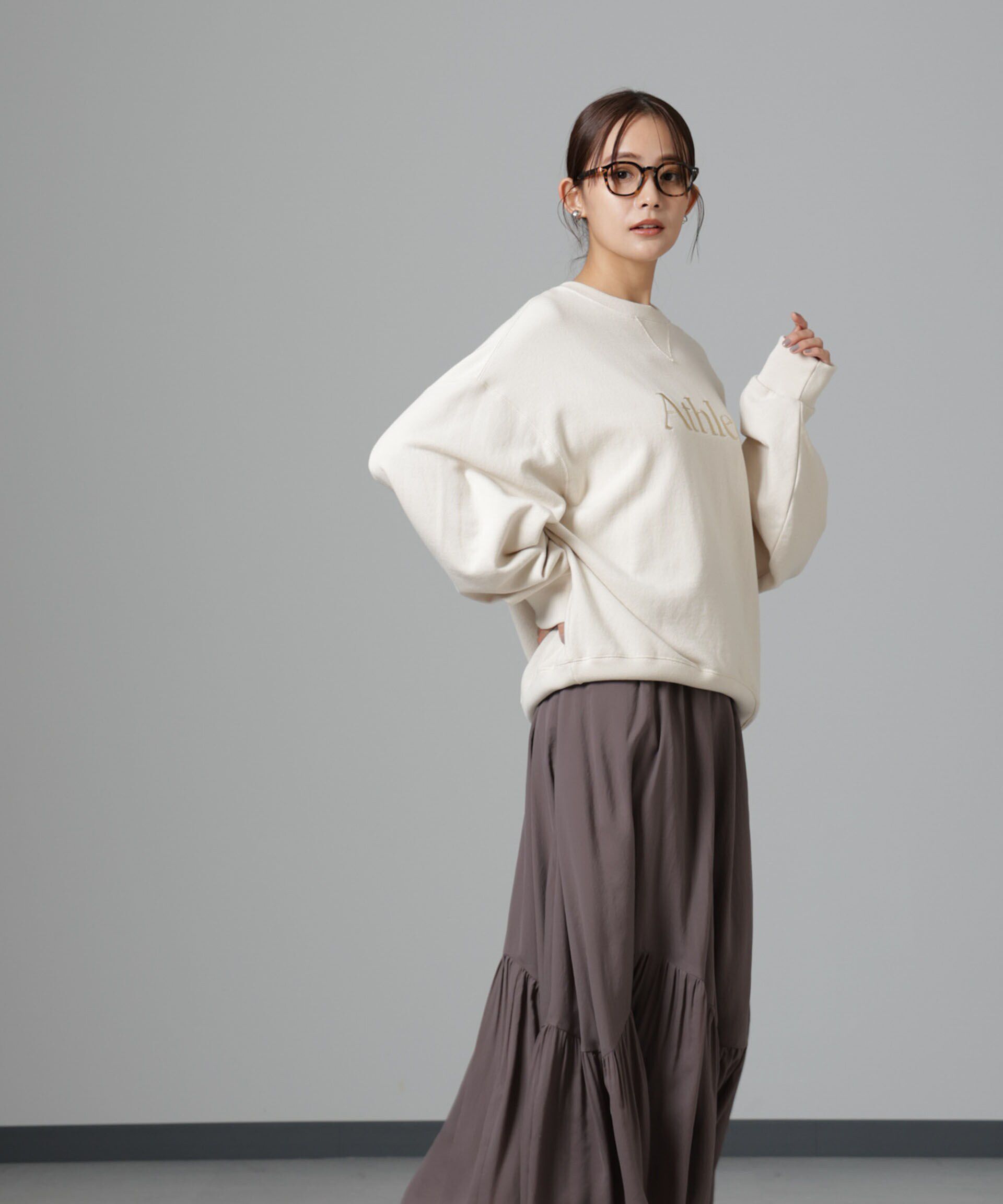 nano･universe「アシメティアードシフォンギャザースカート」|スカート|