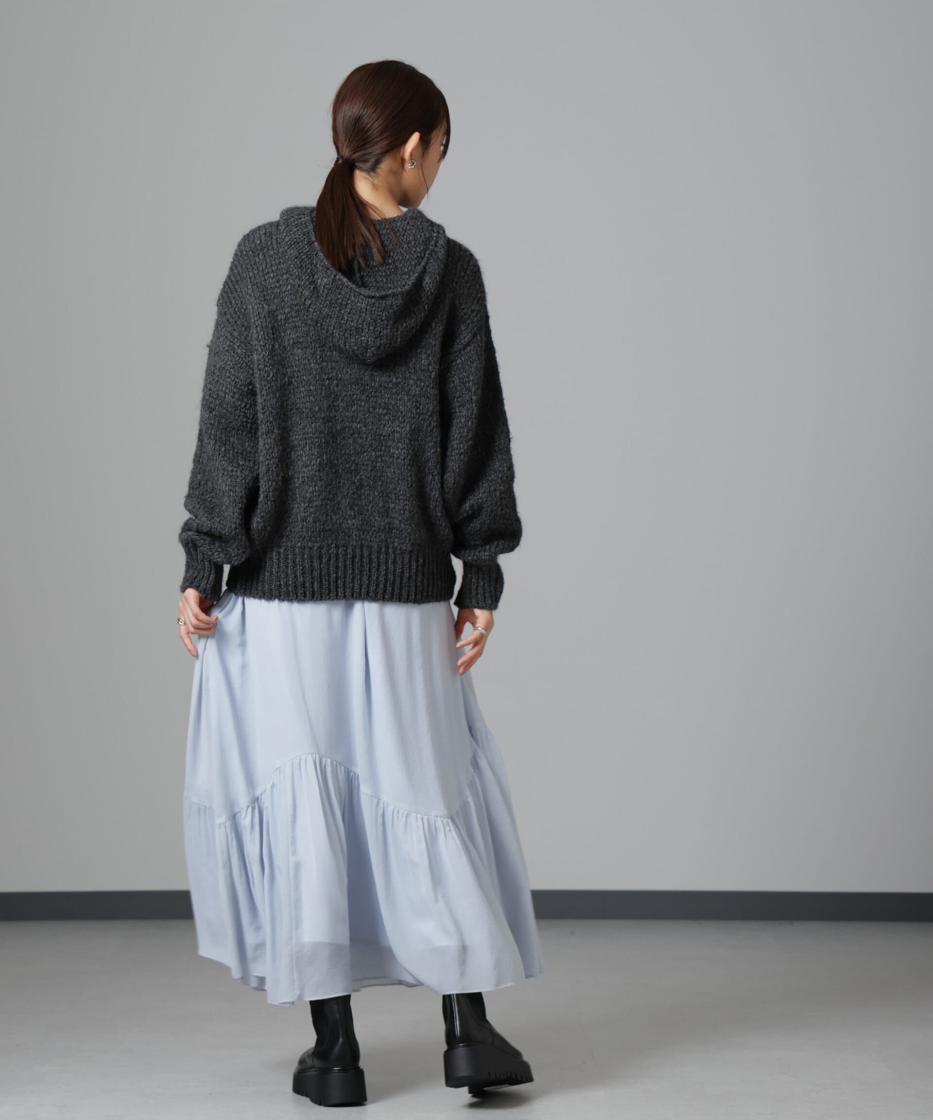 nano･universe「アシメティアードシフォンギャザースカート」|スカート|