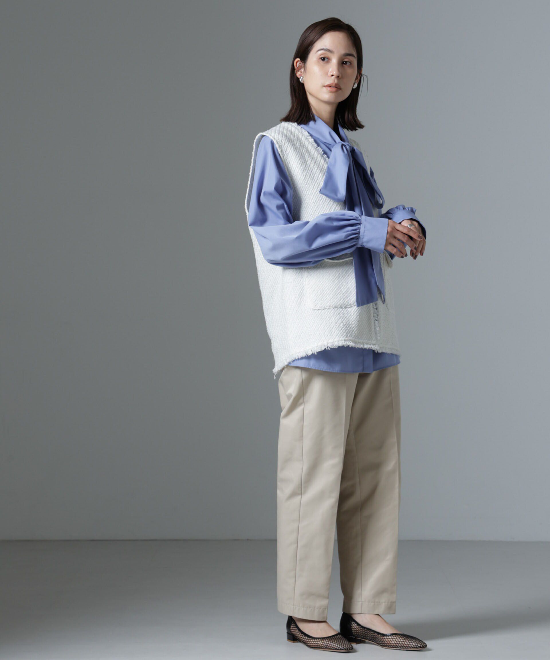 nano･universe「フリンジツイードベスト」|テーラードジャケット|