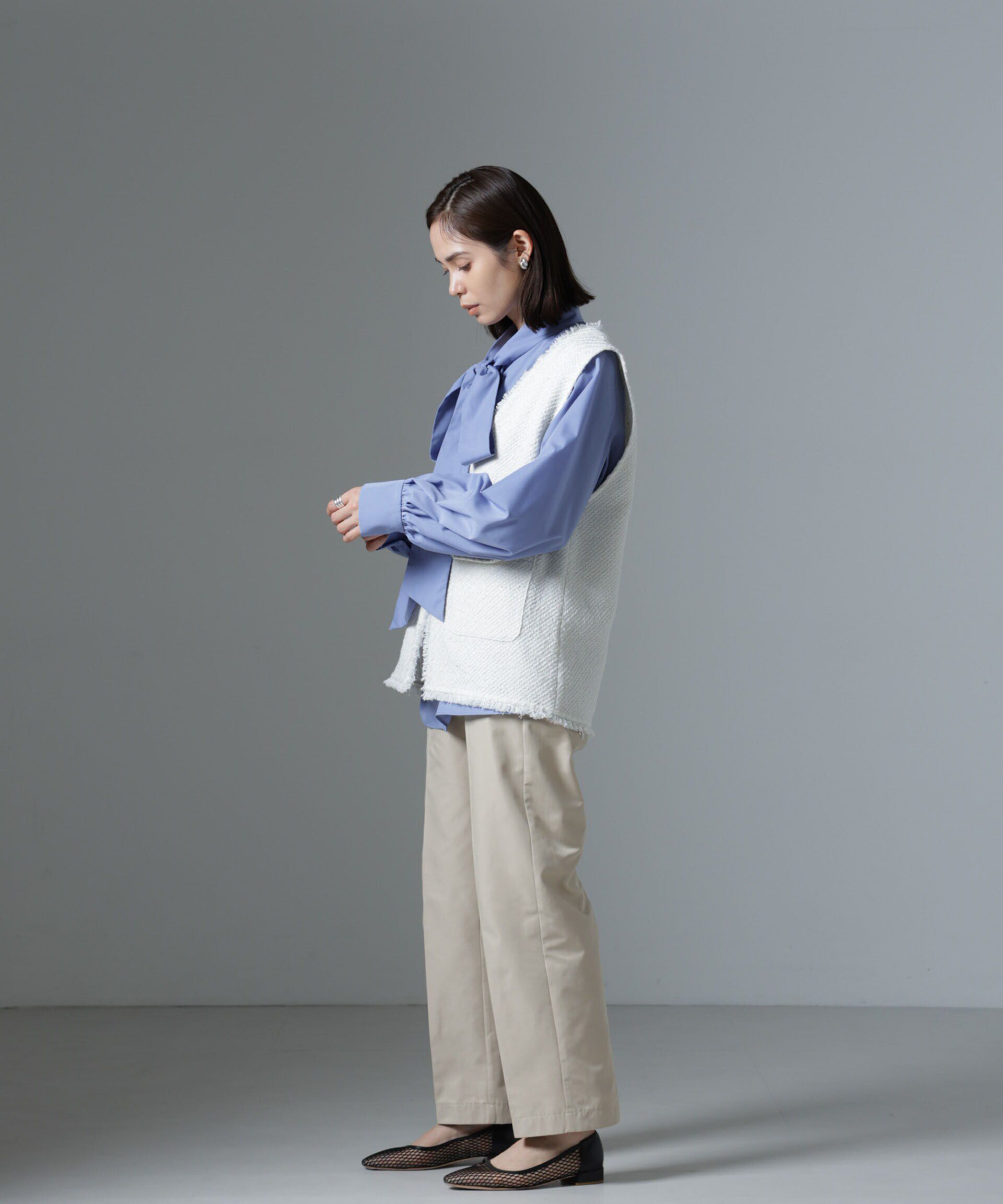 nano･universe「フリンジツイードベスト」|テーラードジャケット|