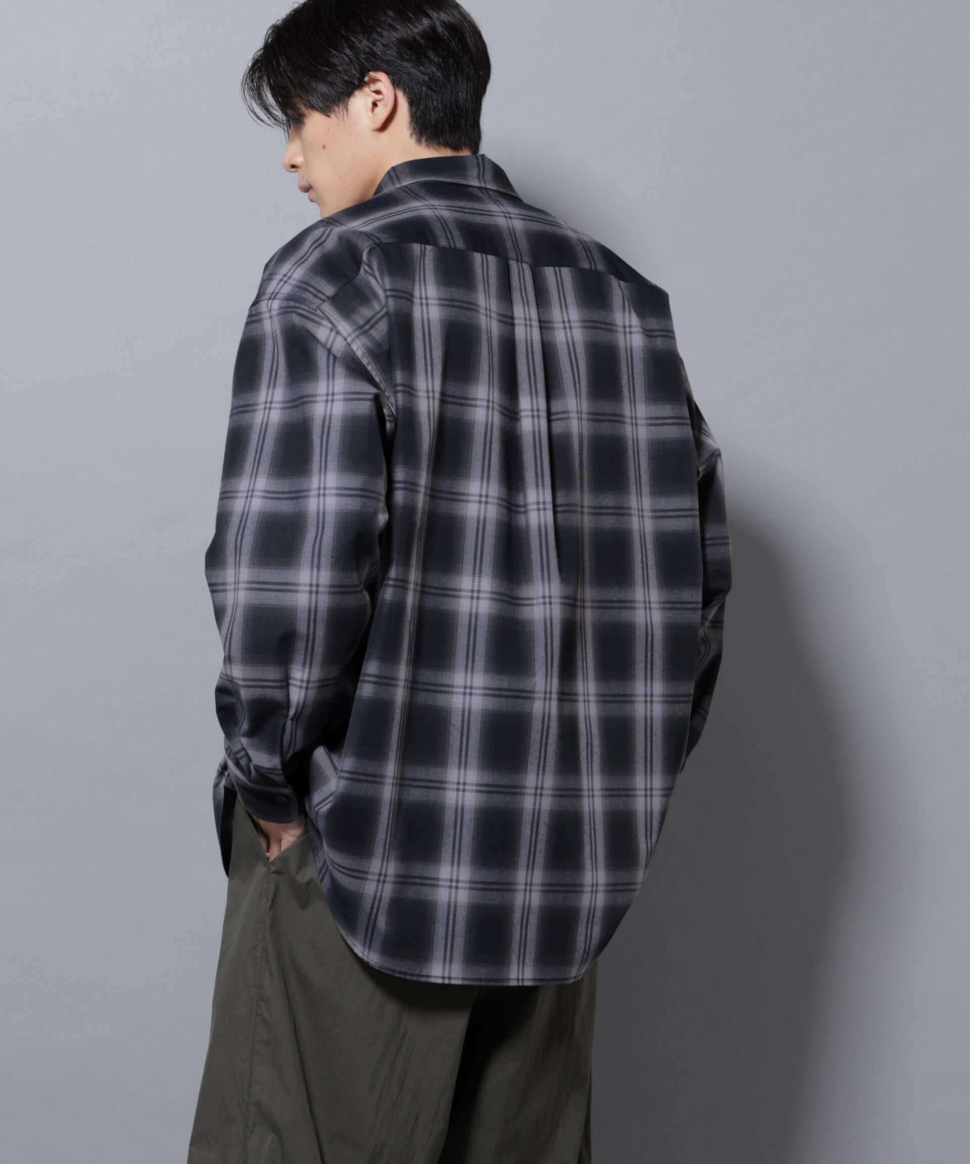 nano･universe「ビッグドレープチェックシャツ 長袖」|シャツ・ブラウス|