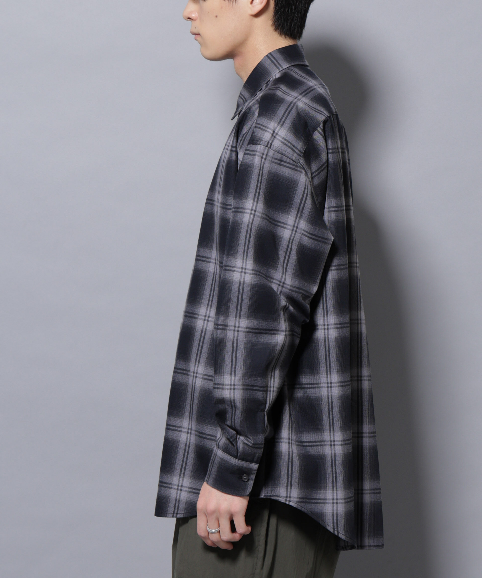 nano･universe「ビッグドレープチェックシャツ 長袖」|シャツ・ブラウス|