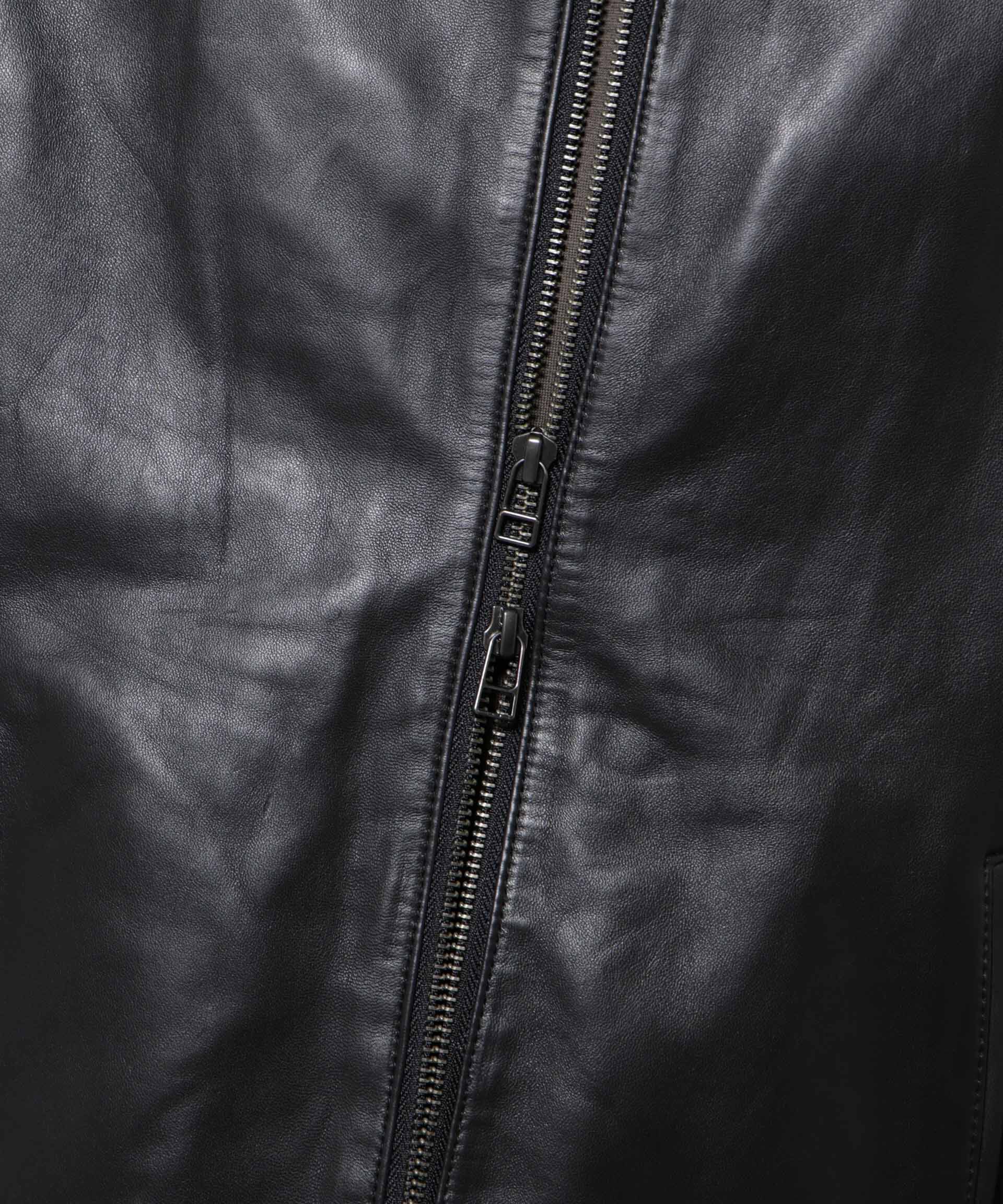 nano･universe「バンドカラーレザーシングルライダースジャケット」|ライダースジャケット|