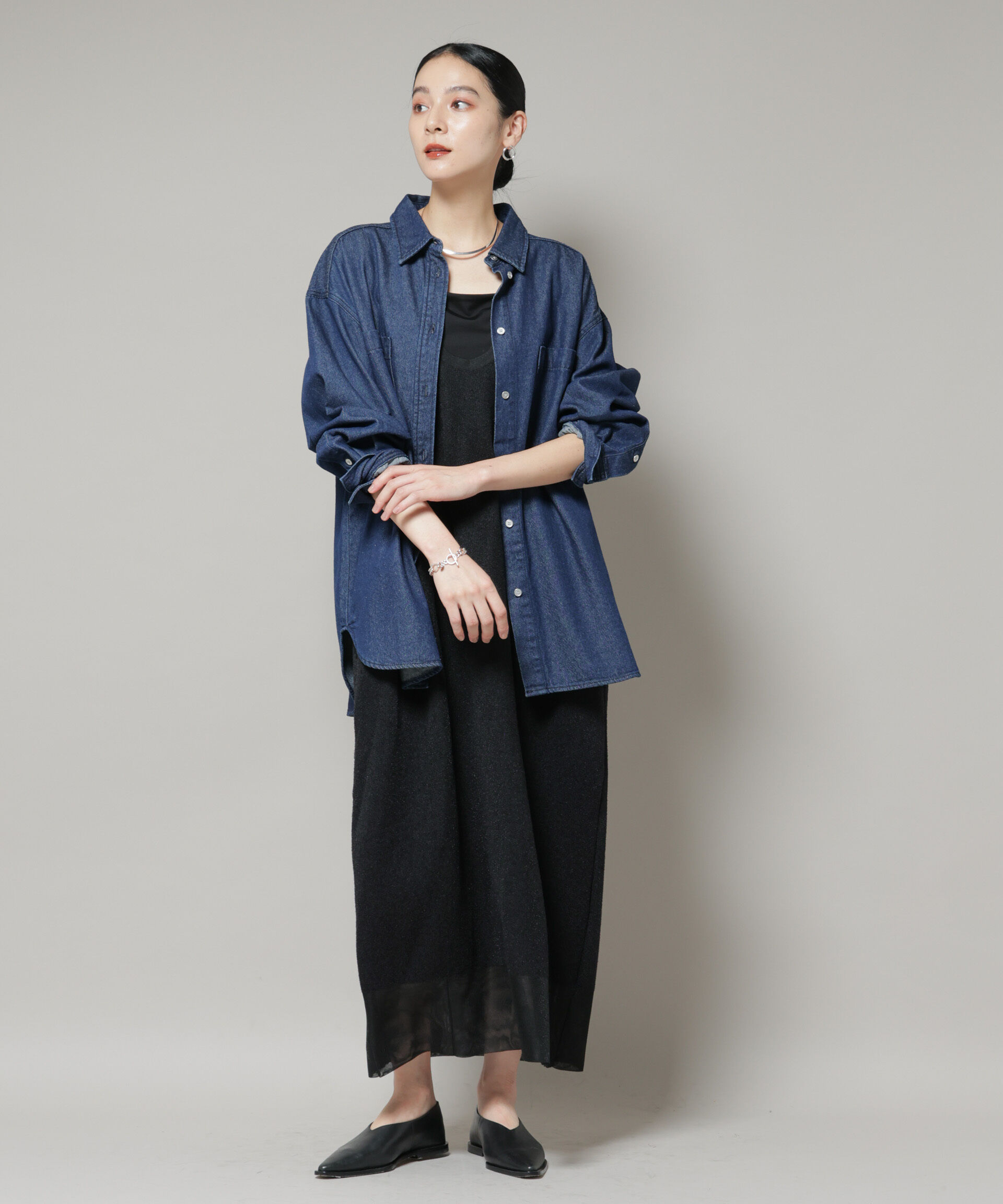 nano･universe「モール接結Uネックフォルムワンピース」|ワンピース|