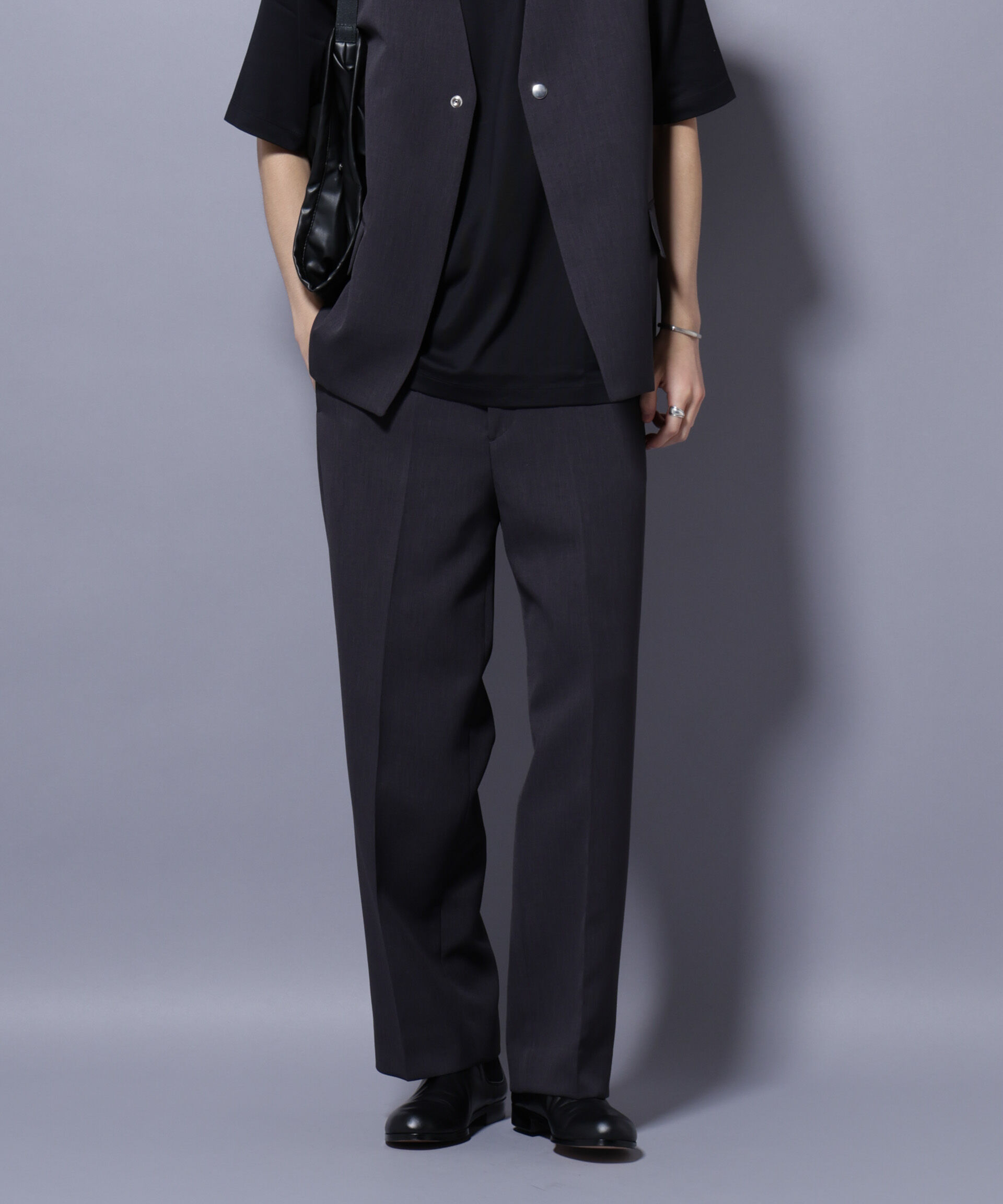 nano･universe「Reflax(R) ダブルクロスウェザーストレートパンツ(セットアップ可)」|チノ|