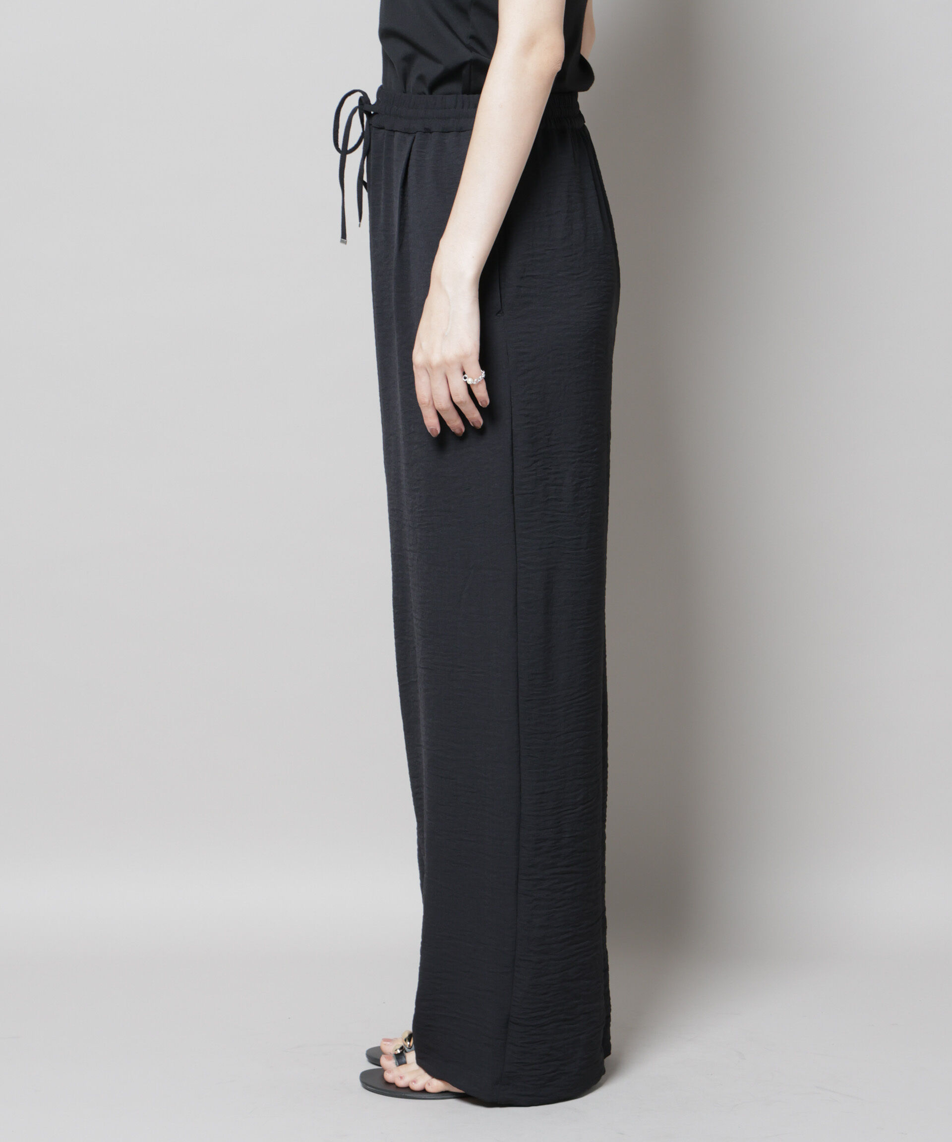 nano･universe「イージードロストワイドパンツ(セットアップ可)」|チノ|