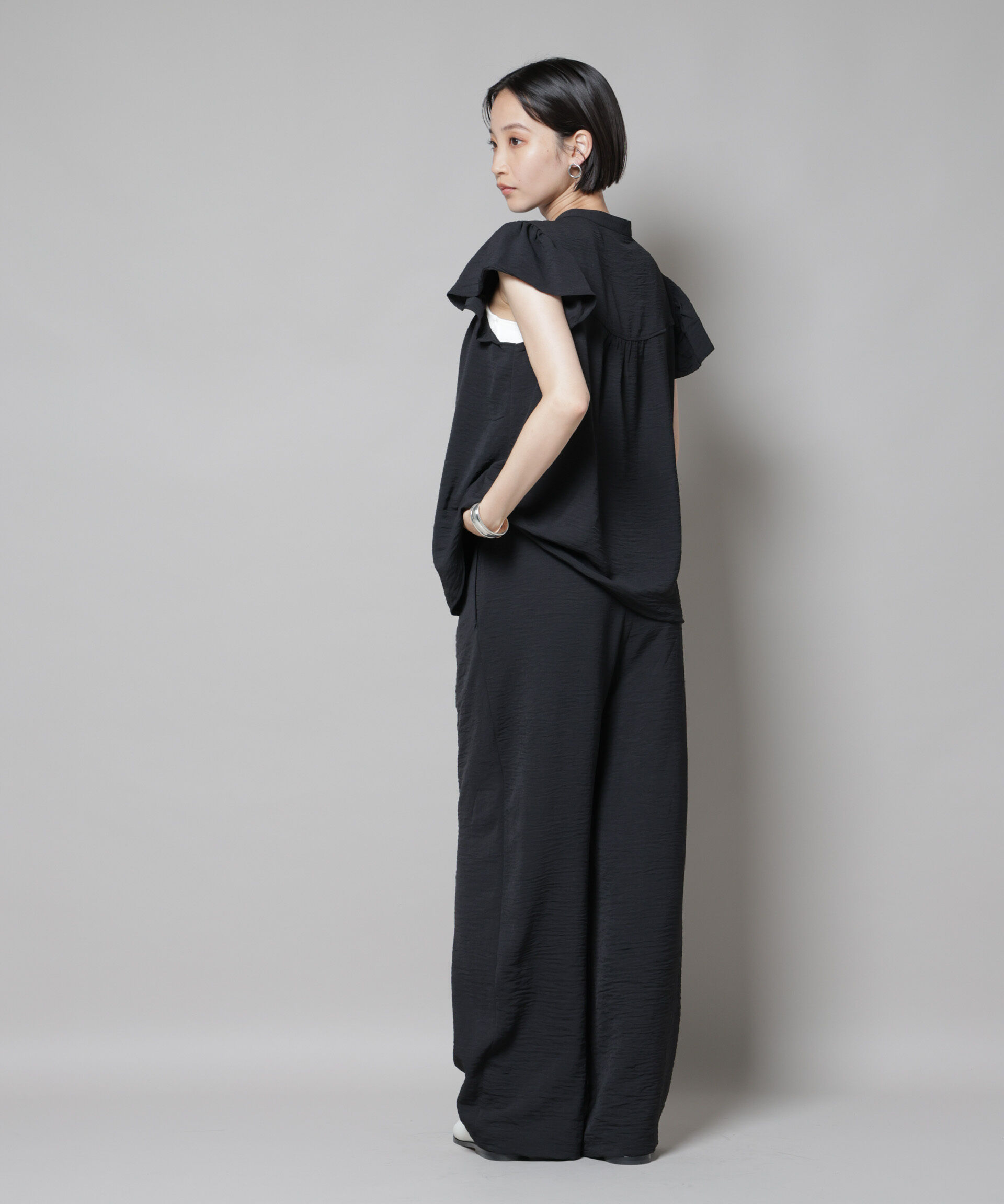 nano･universe「イージードロストワイドパンツ(セットアップ可)」|チノ|