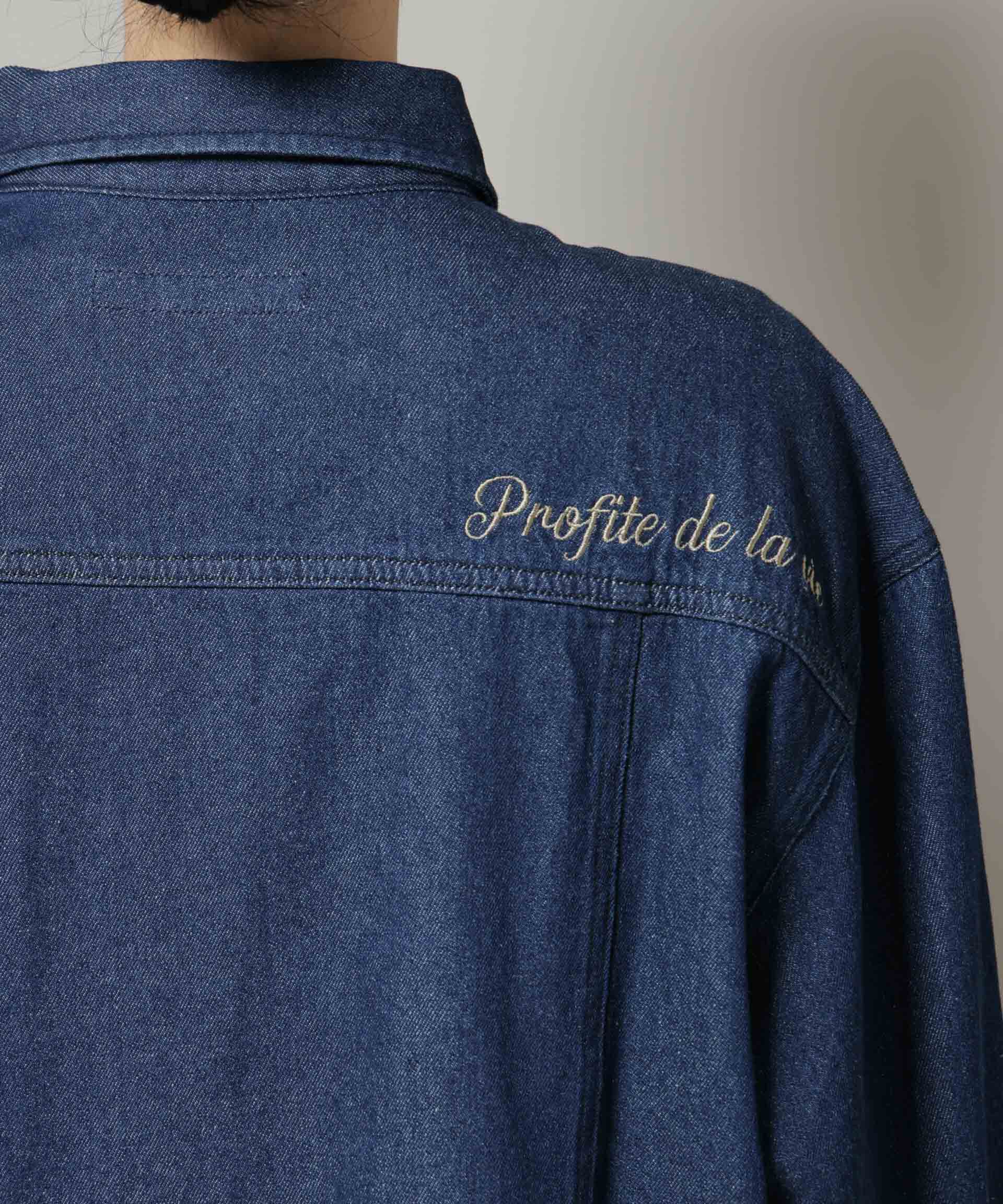 nano･universe「刺繍入りデニムワイドシャツ(セットアップ可)」|シャツ・ブラウス|