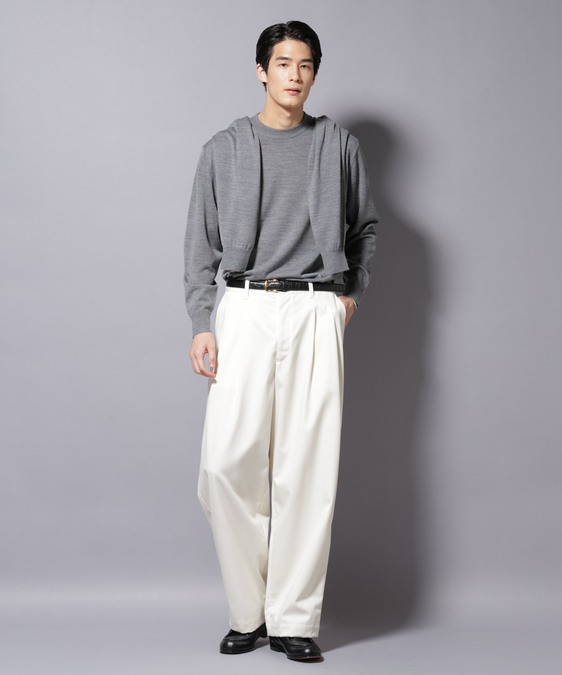 nano･universe「「毛玉レスニット」ファインゲージクルーネック」|ニット・セーター|