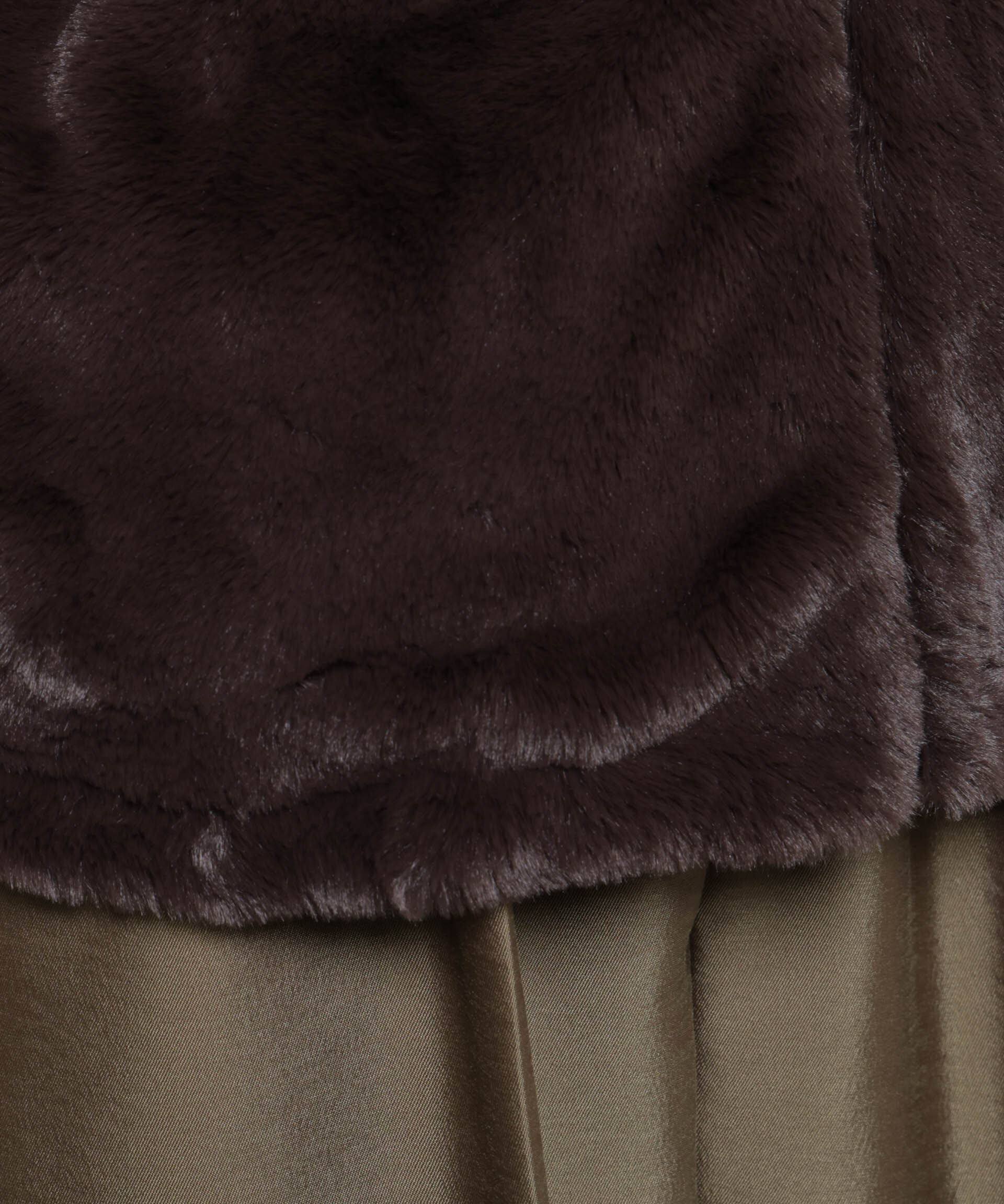 nano･universe「フェイクファーフードベスト」|テーラードジャケット|