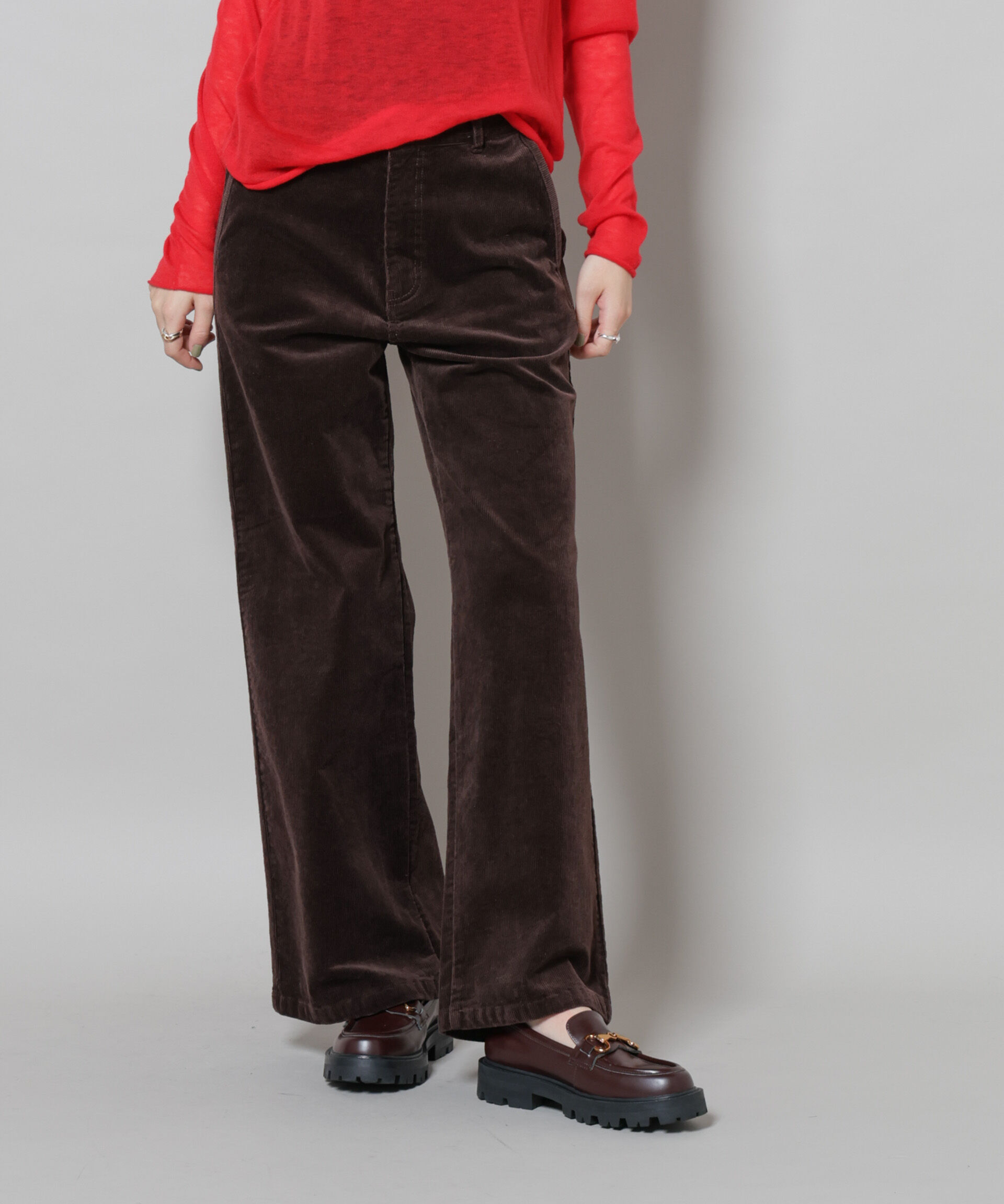 nano･universe「コーデュロイワイドパンツ」|チノ|