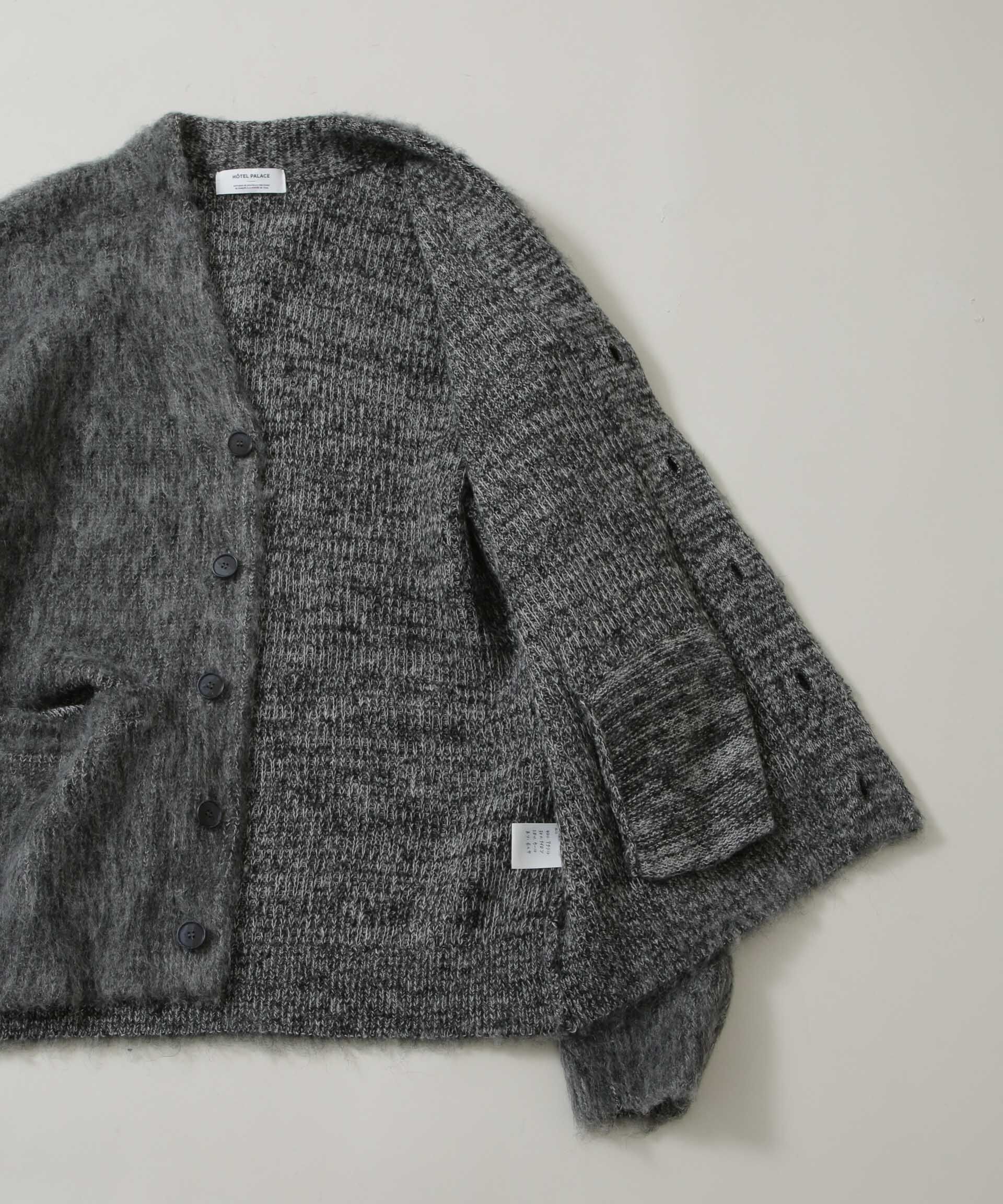 nano･universe「｢HOTEL PALACE｣ フライフロントミックスシャギーカーディガン」|ニット・セーター|