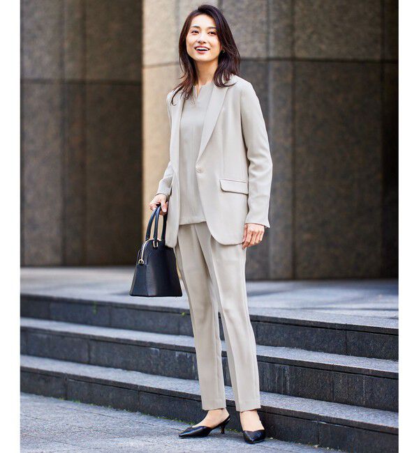 自由区「【セットアップ対応・洗える】トリアセダブルクロステーラード ジャケット」|テーラードジャケット|