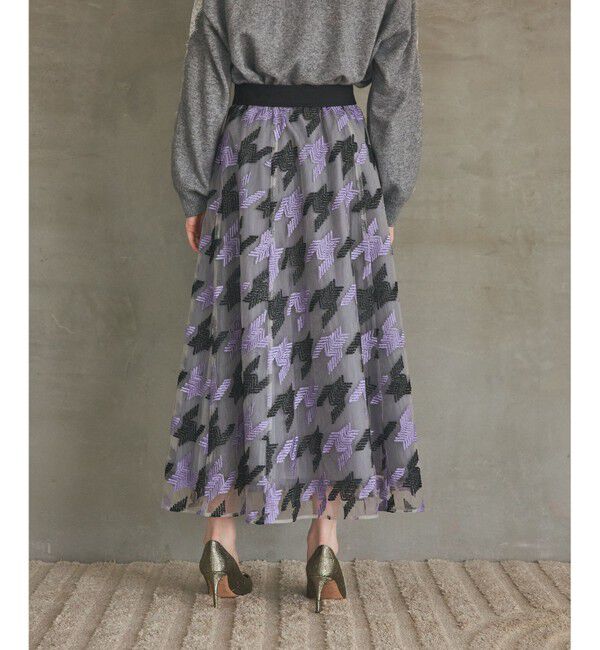 Grace Class「千鳥刺繍チュールスカート」|スカート|