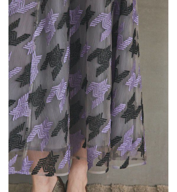 Grace Class「千鳥刺繍チュールスカート」|スカート|