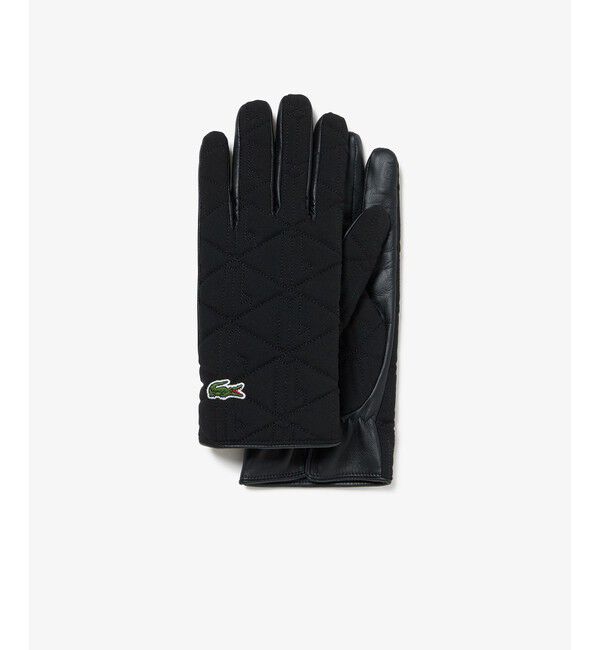 LACOSTE「モノグラムキルティング&times;レザーグローブ」|手袋|