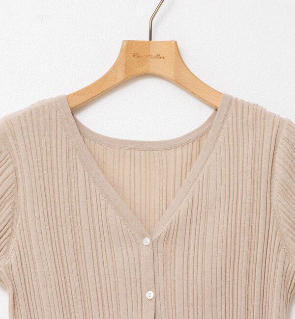 Rie Miller「《手洗い可能》ランダムテレコ2WAYカーディガン」|カーディガン|