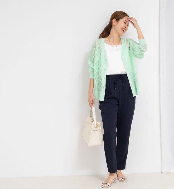 NOLLEY'S「《手洗い可能》メッシュ長袖Vネックカーディガン」|カーディガン|