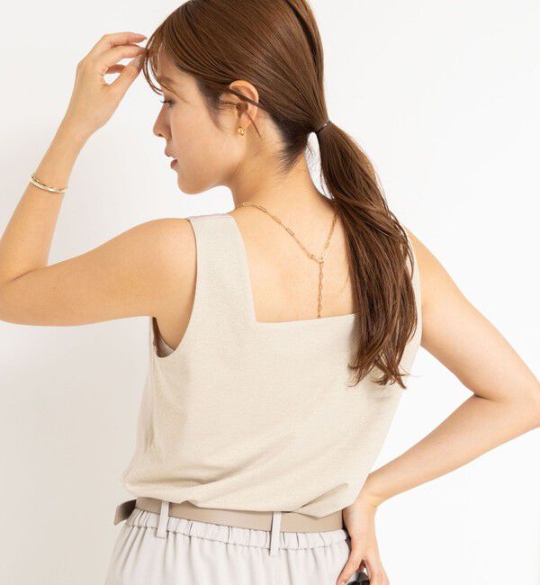 NOLLEY'S「サテン&times;ラメベア天2WAYタンクトップ」|タンクトップ|