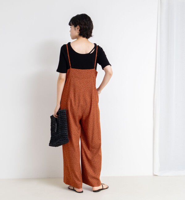 Rie Miller「ウォッシャブルシーチングプリントオールインワン」|オールインワン|