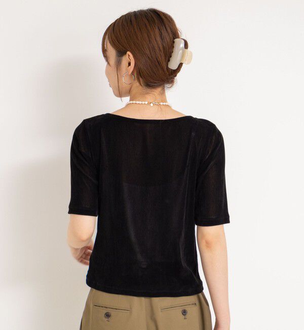 NOLLEY'S「フロッキーチュールボートネックプルオーバーカットソー」|Tシャツ・カットソー|