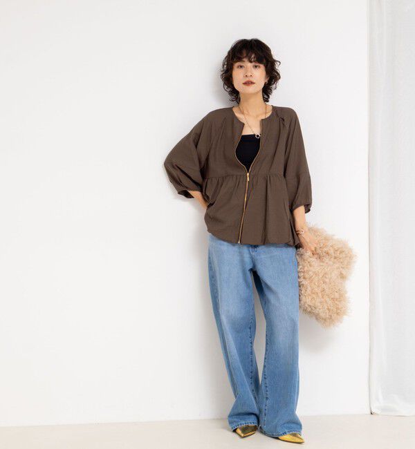 NOLLEY'S「ペプラムバルーンライトブルゾン」|ブルゾン・スタジャン|