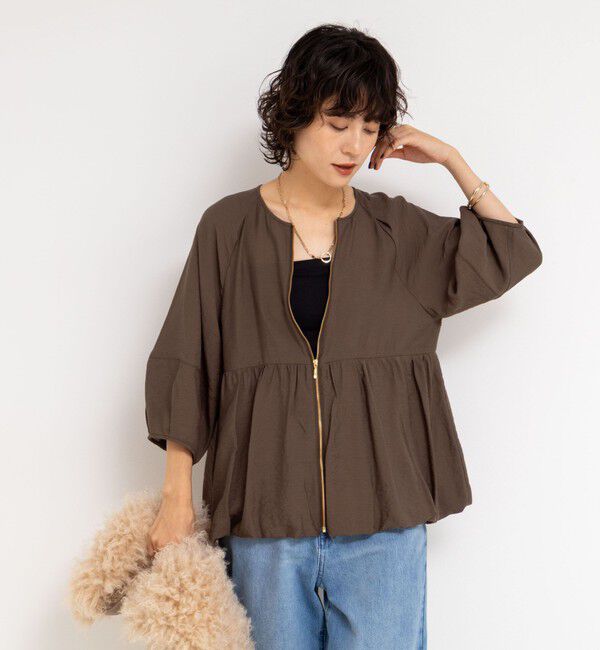 NOLLEY'S「ペプラムバルーンライトブルゾン」|ブルゾン・スタジャン|