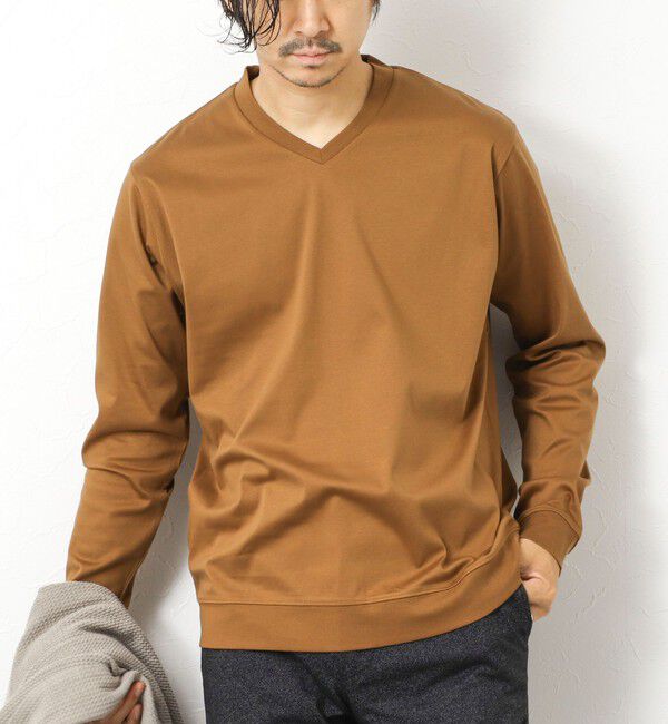 NOLLEY'S goodman「《ビジカジ対応》シルケットスムースドレスL/S V Tシャツ 25AW」|Tシャツ・カットソー|