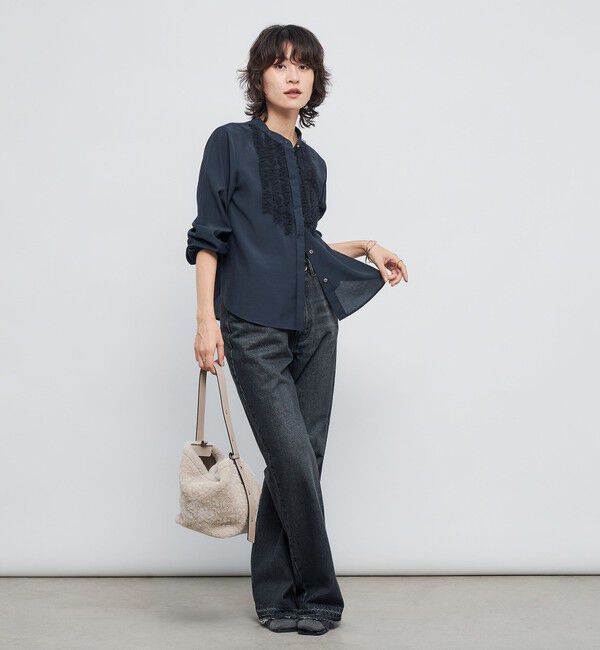 NOLLEY'S「ウォッシャブル前チュールフリルブラウス」|シャツ・ブラウス|