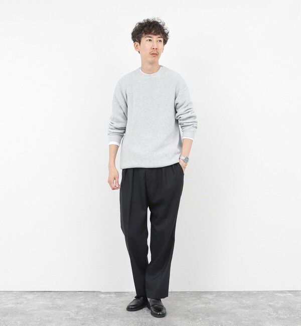 NOLLEY'S goodman「《2点セット》ウォッシャブル/抗菌加工 片畦7Gプルオーバー(ロンT付) 25AW」|ニット・セーター|