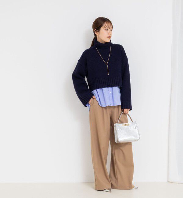 NOLLEY'S sophi「《セットアップ対応》ウォッシャブルウール混ツイルハイウエストワイドパンツ」|その他|