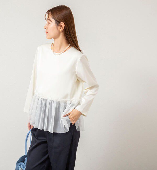 NOLLEY'S「ウォッシャブルオトナサテンペプラムブラウス」|シャツ・ブラウス|