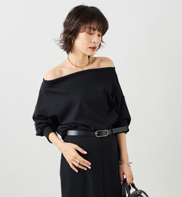 NOLLEY'S sophi「《セットアップ対応》ウォッシャブルボートネックライトダンボールプルオーバー」|Tシャツ・カットソー|