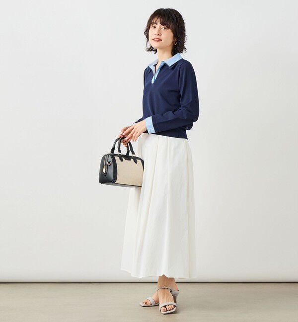 NOLLEY'S sophi「《手洗い可能》シャツレイヤード風スキッパーポロニット」|ニット・セーター|