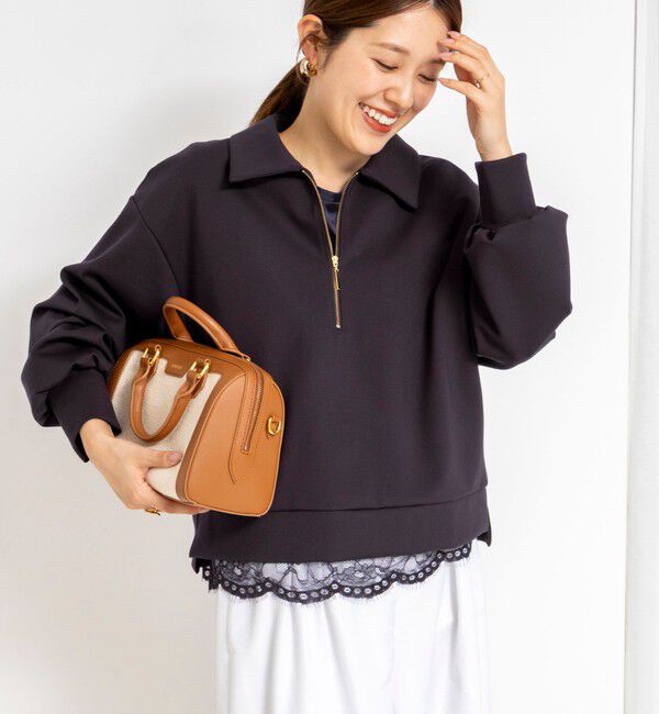 NOLLEY'S「ウォッシャブル裾レースオトナサテンＴシャツ」|シャツ・ブラウス|