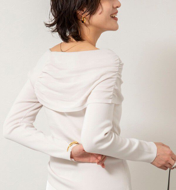 NOLLEY'S sophi「《手洗い可能》イレギュラーネックオフショルプルオーバー」|ニット・セーター|グレーベージュ