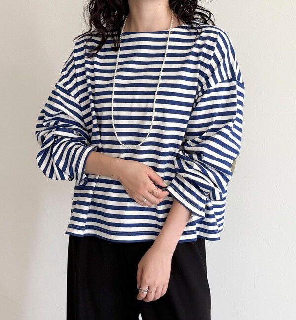 fredy emue「ボーダーハートパッチプルオーバー」|Tシャツ・カットソー|