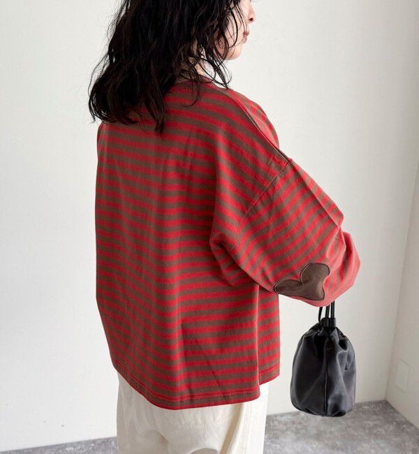 fredy emue「ボーダーハートパッチプルオーバー」|Tシャツ・カットソー|