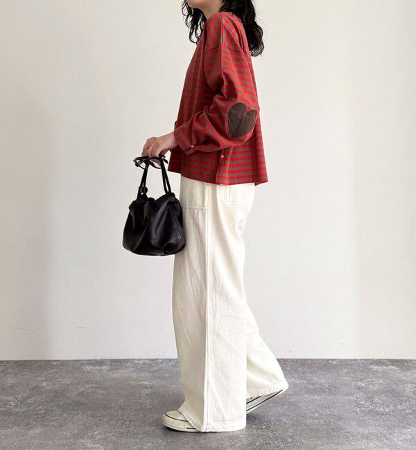 fredy emue「ボーダーハートパッチプルオーバー」|Tシャツ・カットソー|