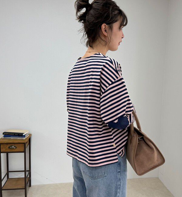 fredy emue「ボーダーハートパッチプルオーバー」|Tシャツ・カットソー|